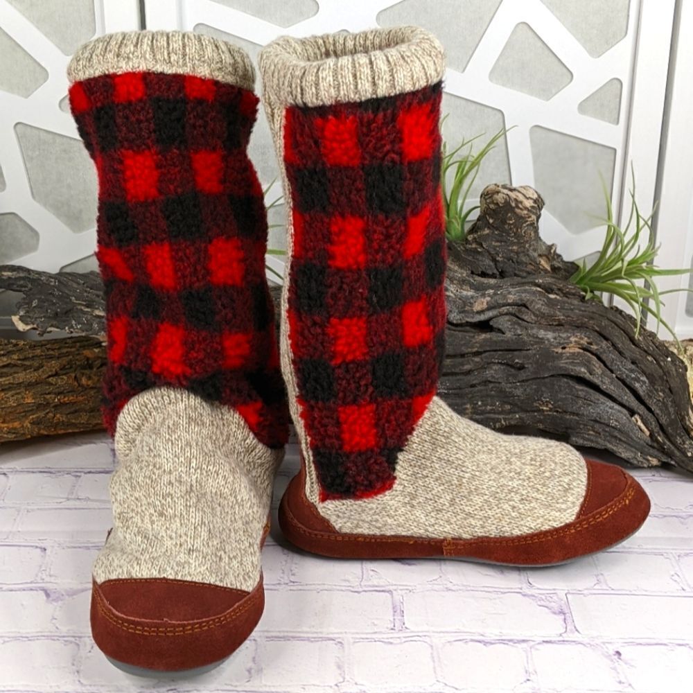 Acorn Checkered Slouch Boots